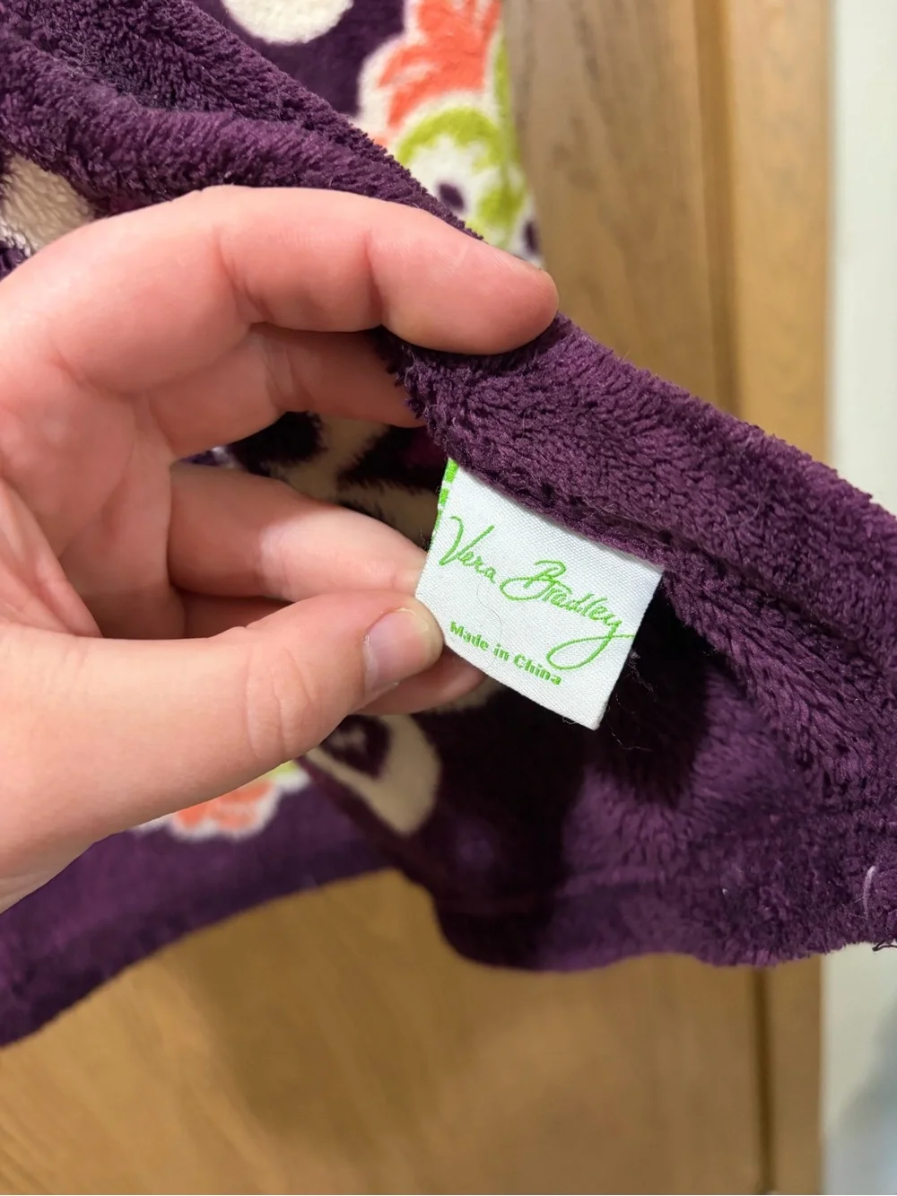 Vera Bradley Purple Floral Plush Throw Blanket Soft Cozy Fleece Home Decor